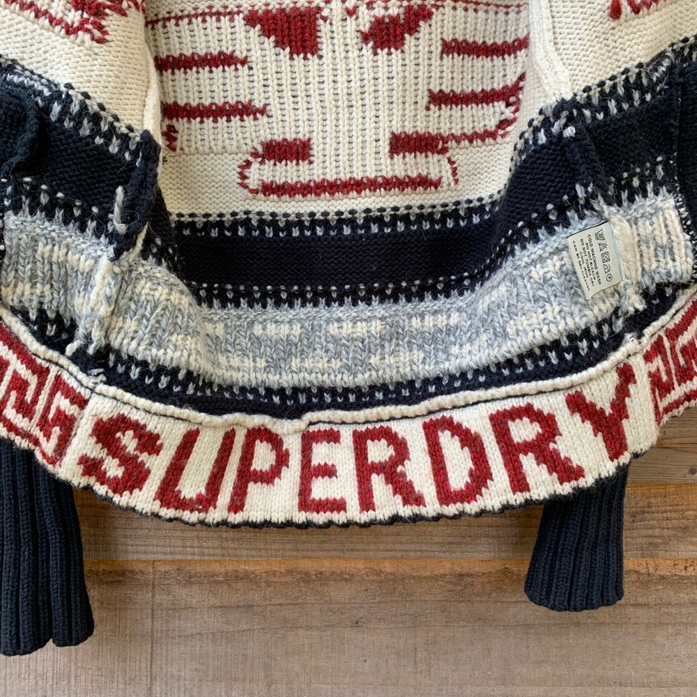 Vintage Superdry thick knit heavy sweater jacket - Picture 9 of 15